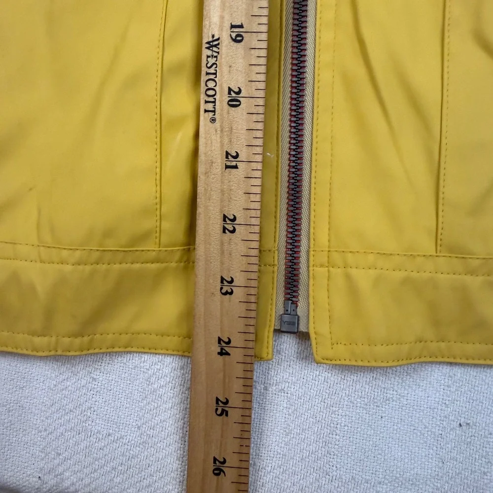 Weatherproof Vintage Yellow Hooded Rain Jacket Mens Medium Full Zip Windbreaker
